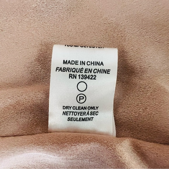 TOBI Blush Pink Nude Lace Scallop Plunge Chiffon Mini Dress Bell Sleeve … - Picture 16 of 16